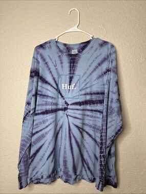 HUF Blue & Navy Tie-Dye Long Sleeve Tee